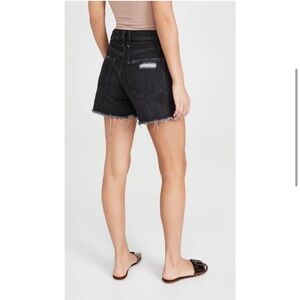 Free People Bermudas Shorts Makai High Waisted Cut Off Washed Black 25 Cotton